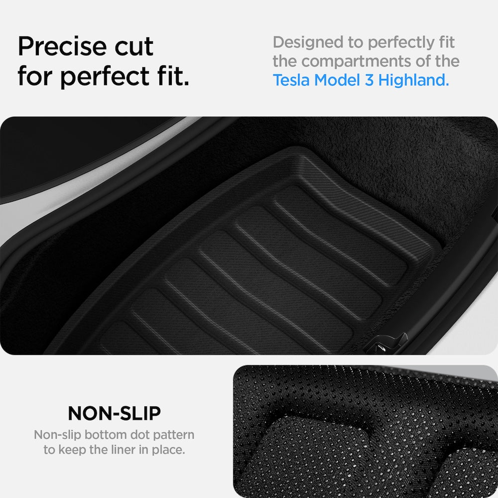 Podložka do kufru zadní Spigen Tesla Car Mat Rear Trunk - černá - istyle.work