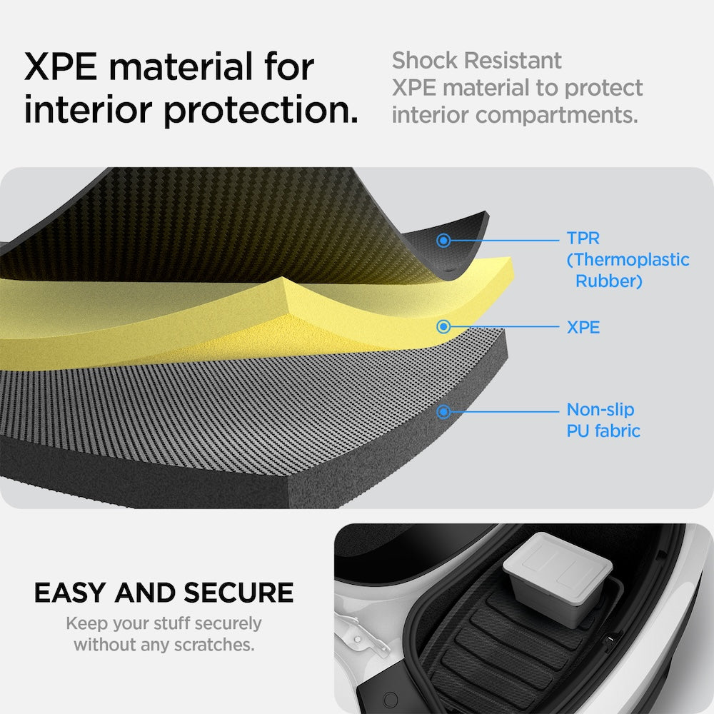 Podložka do kufru zadní Spigen Tesla Car Mat Rear Trunk - černá - istyle.work