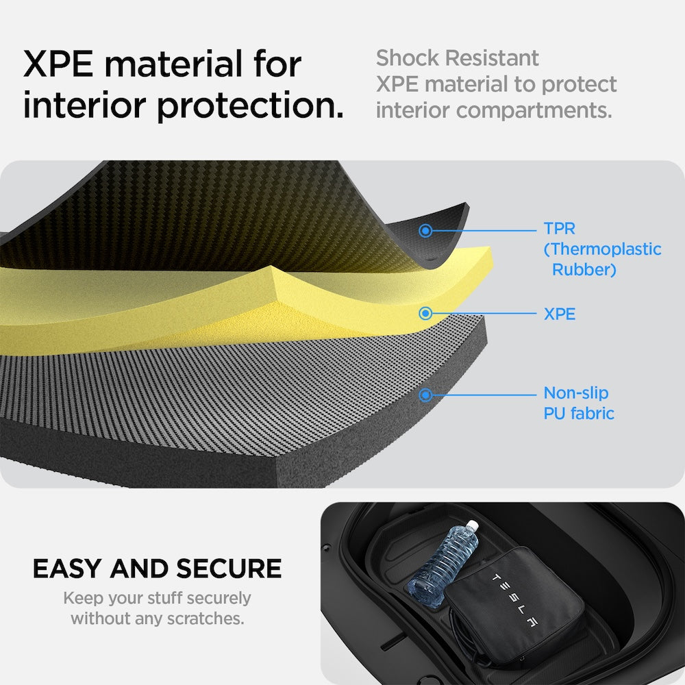 Podložka do kufru přední Spigen Tesla Car Mat Front Trunk - černá - istyle.work