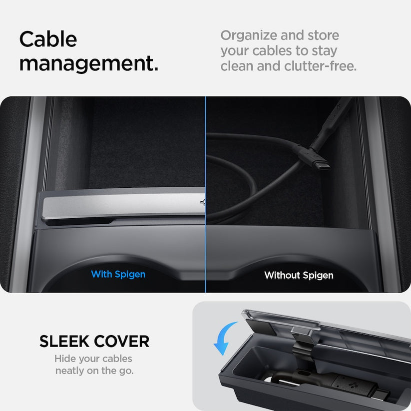 Stanice na organizaci kabelů Spigen Tesla Cable Organizer Station - černá - istyle.work