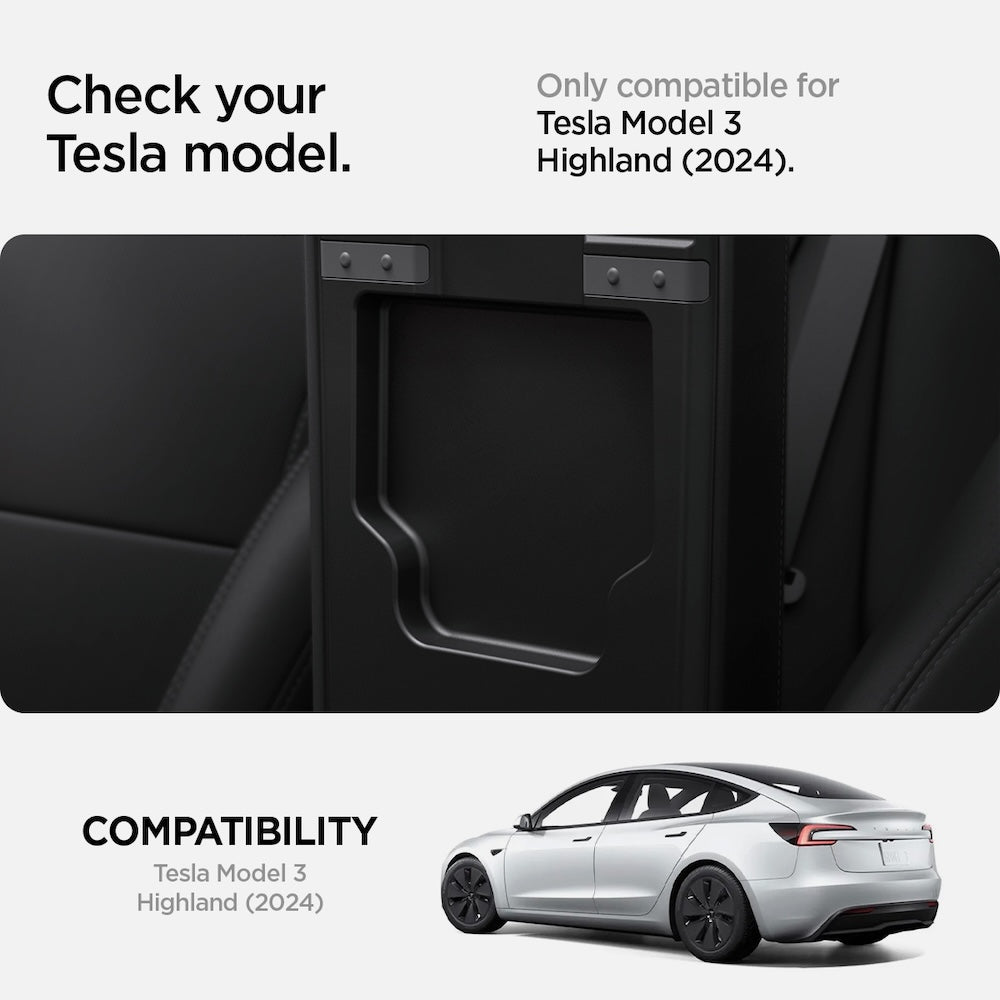 Velký skrytý úložný box Spigen Tesla Center Console Organizer Hidden Storage Box - černý - istyle.work