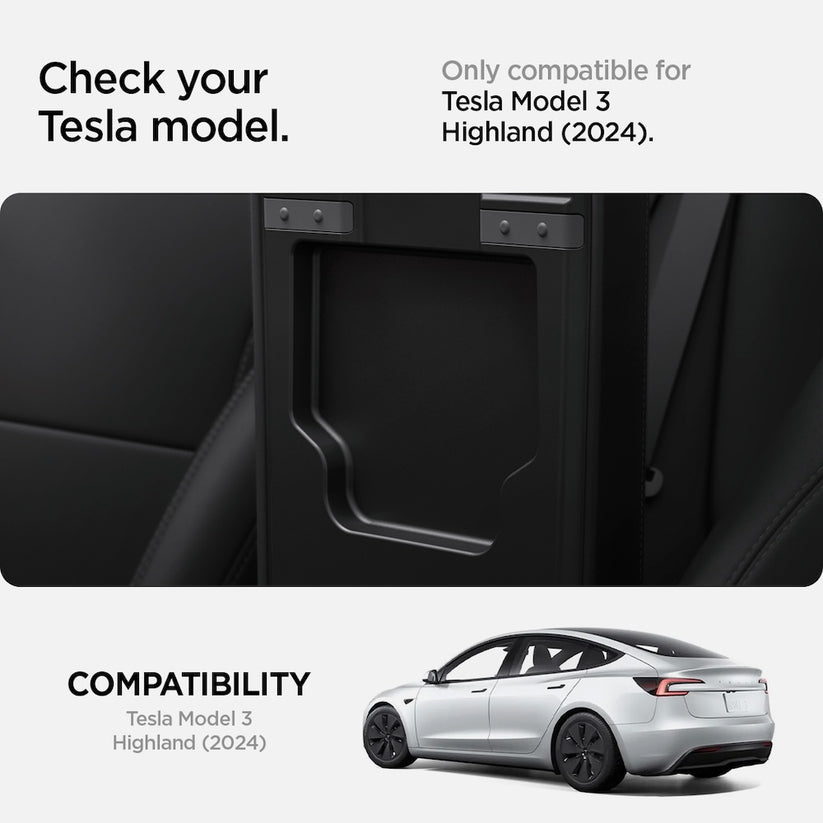 Velký skrytý úložný box Spigen Tesla Center Console Organizer Hidden Storage Box - černý - istyle.work