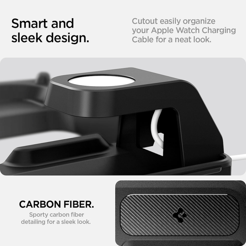 Nabíjecí stanice Spigen Tesla 3 in 1 Wireless Charging Hub Mount - černá - istyle.work