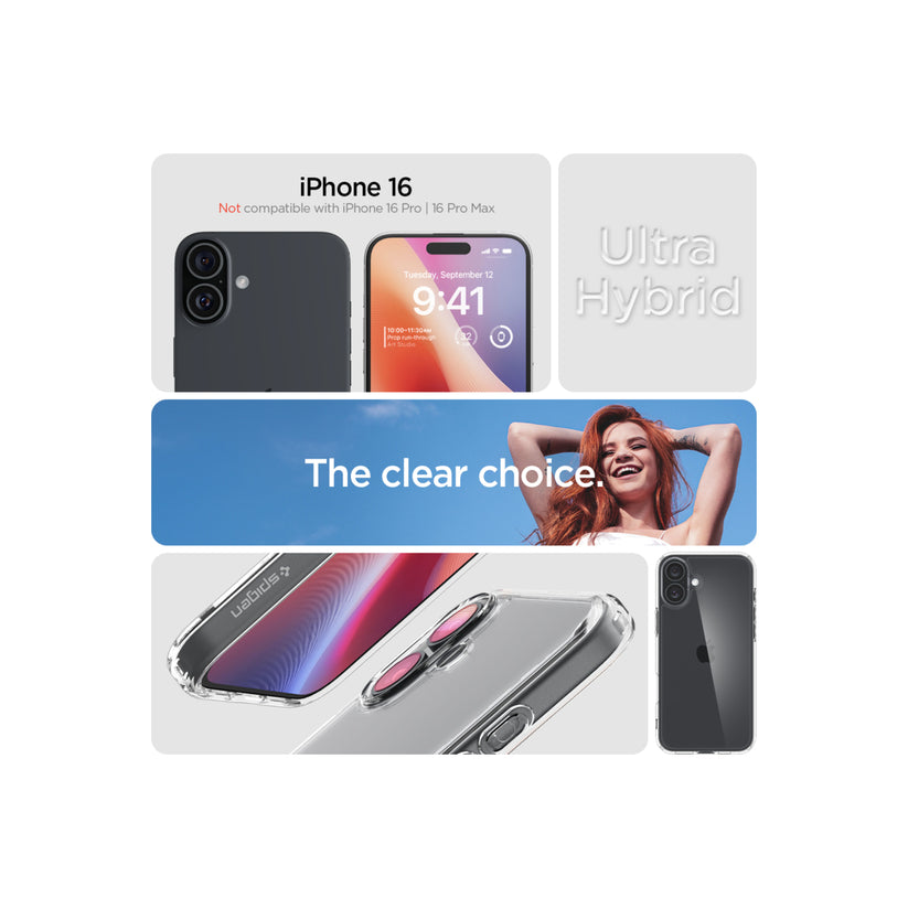 Kryt pro iPhone 16 Spigen Crystal Hybrid - průhledný - istyle.work