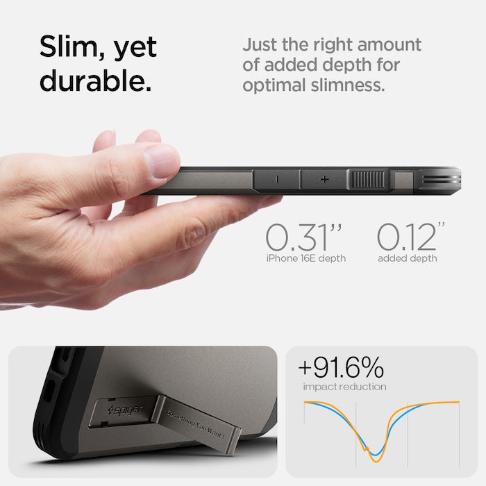 MagSafe kryt pro iPhone 16e Spigen Tough Armor - šedý - istyle.work