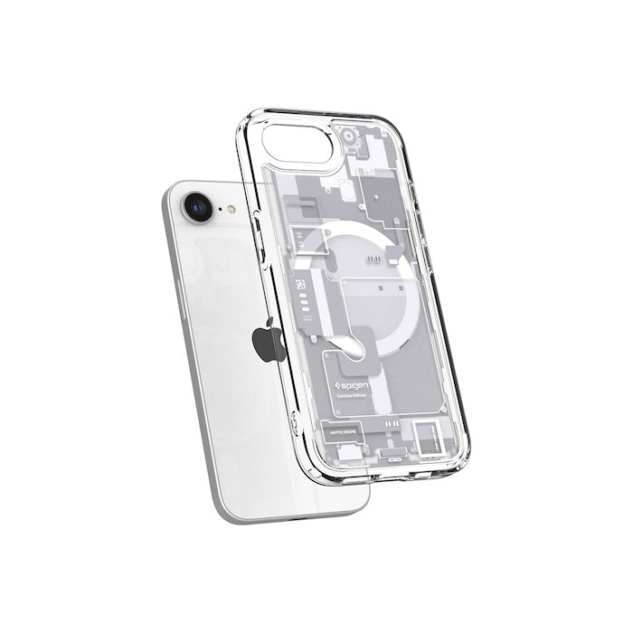 MagSafe kryt pro iPhone 16e Spigen Ultra Hybrid - zero one white - istyle.work