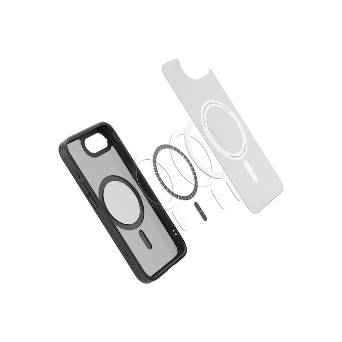 MagSafe kryt pro iPhone 16e Spigen Crystal Hybrid - černý - istyle.work