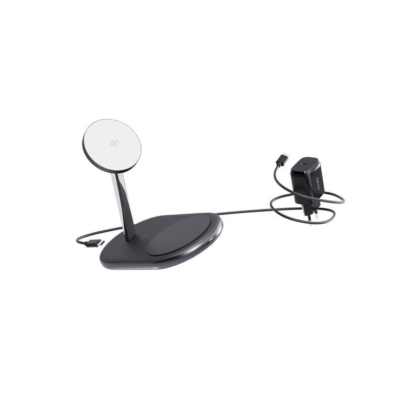 Bezdrátová nabíječka Epico UltraBase Qi2 2in1 Wireless Charging Stand - černá