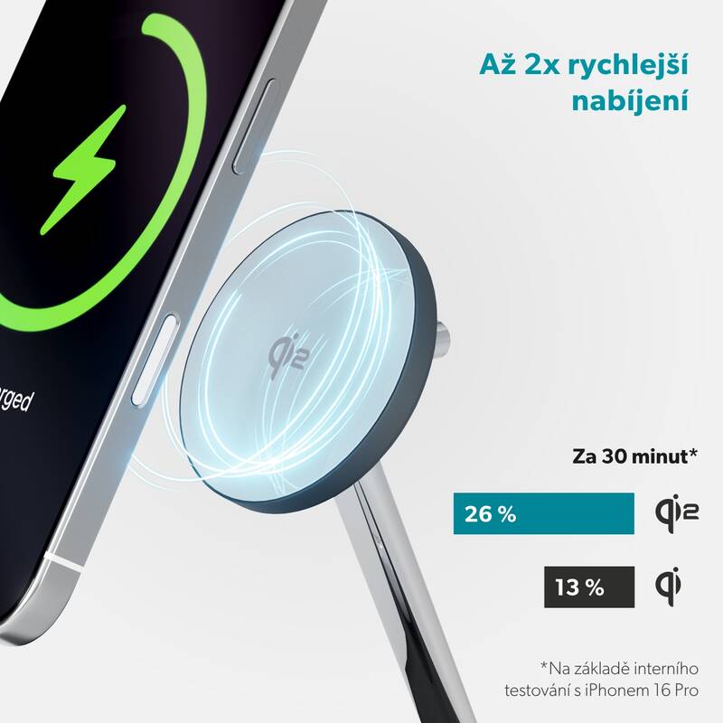Bezdrátová nabíječka Epico UltraBase Qi2 2in1 Wireless Charging Stand - černá