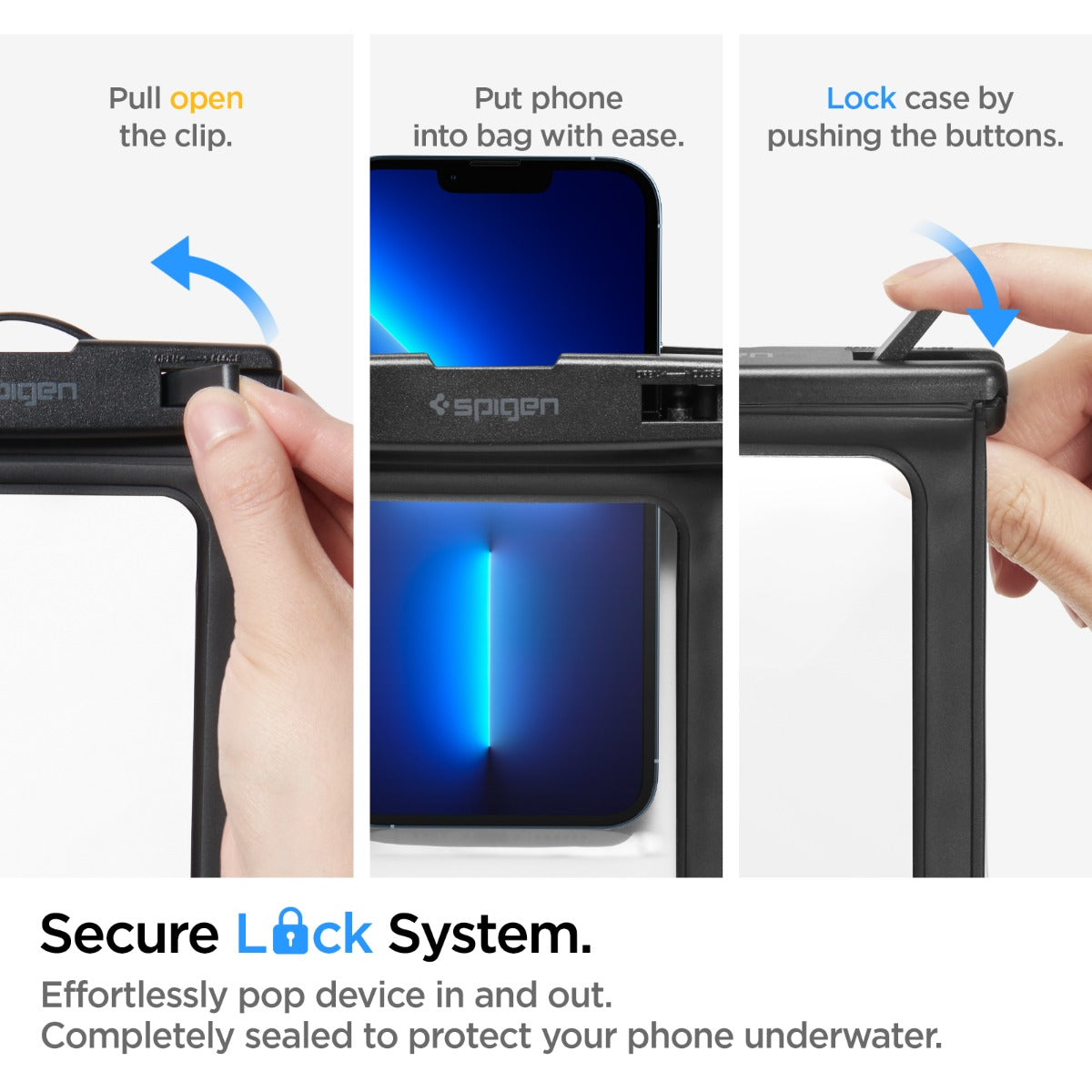 Vodotěsné univerzální pouzdro Spigen A601 - černé - istyle.work