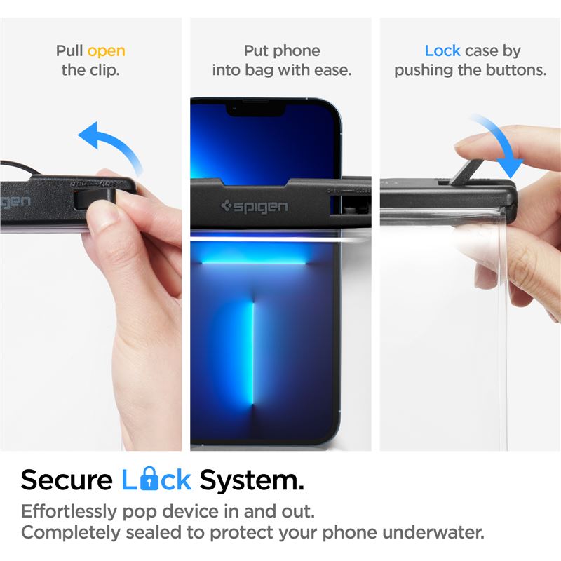 Vodotěsné univerzální pouzdro Spigen A601 - průhledné - istyle.work