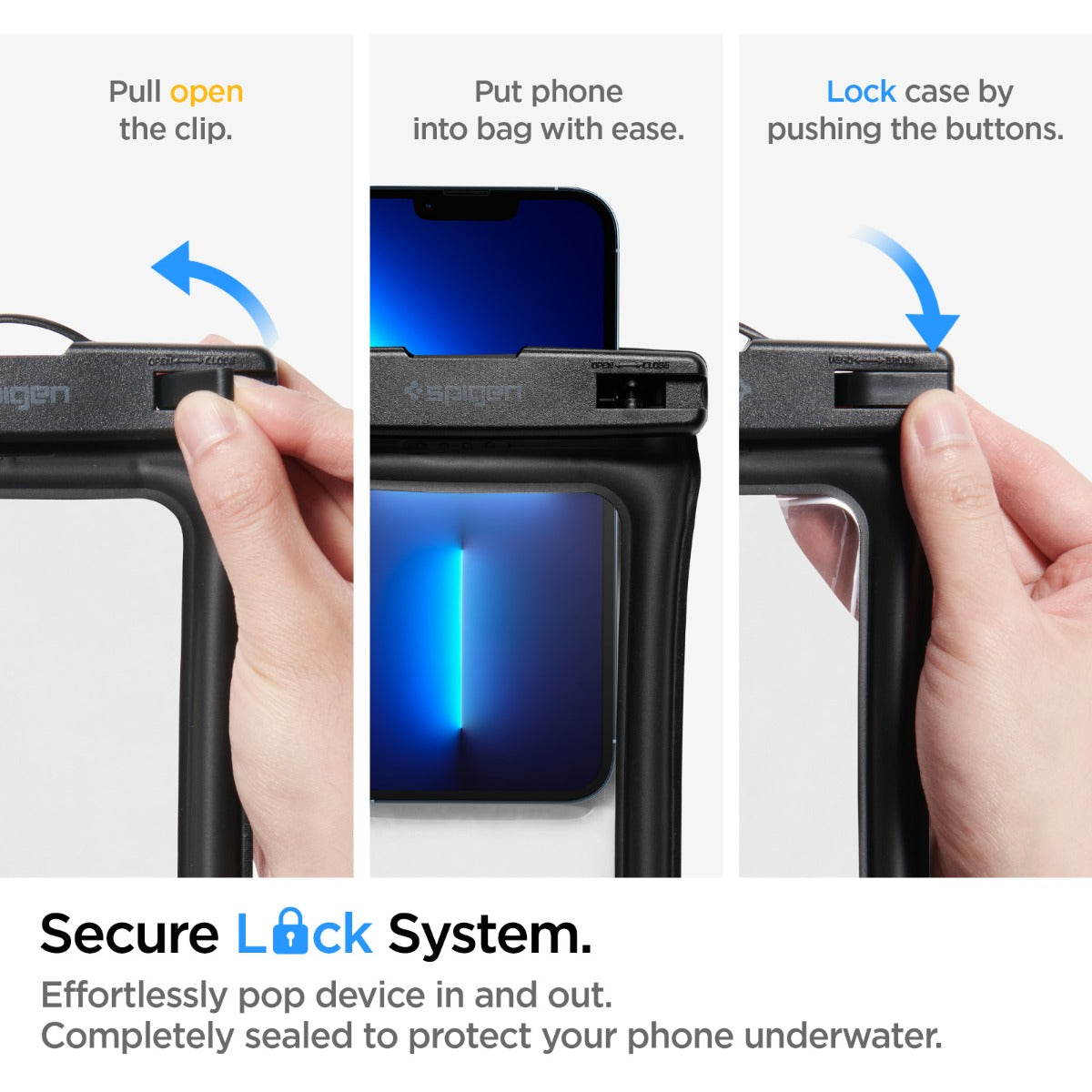 Vodotěsné plovoucí pouzdro Spigen Aqua Shield A610 - černé - istyle.work