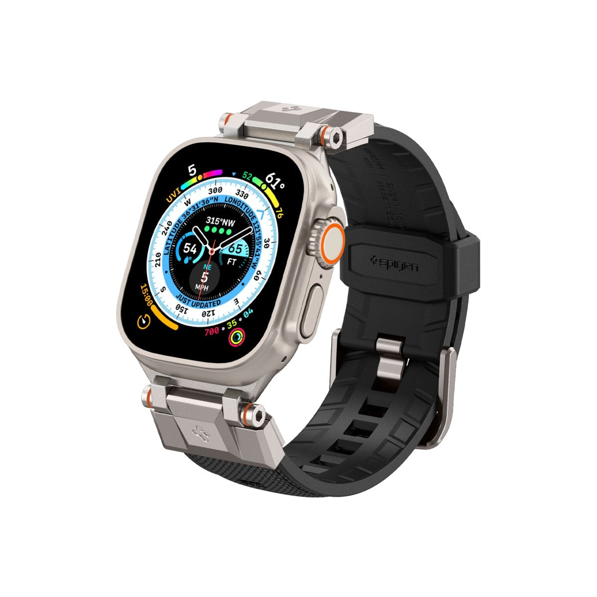 Řemínek pro Apple Watch 42/44/45/49 mm Spigen Dura Pro Armor Band - černý - istyle.work