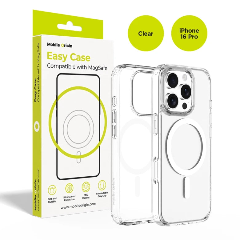 MagSafe kryt iPhone 16 Pro Mobile Origin Easy Hybrid - průhledný