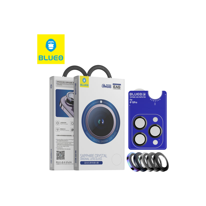 Safírové sklo na čočky pro iPhone 16 Pro Max Blueo - šedé - istyle.work