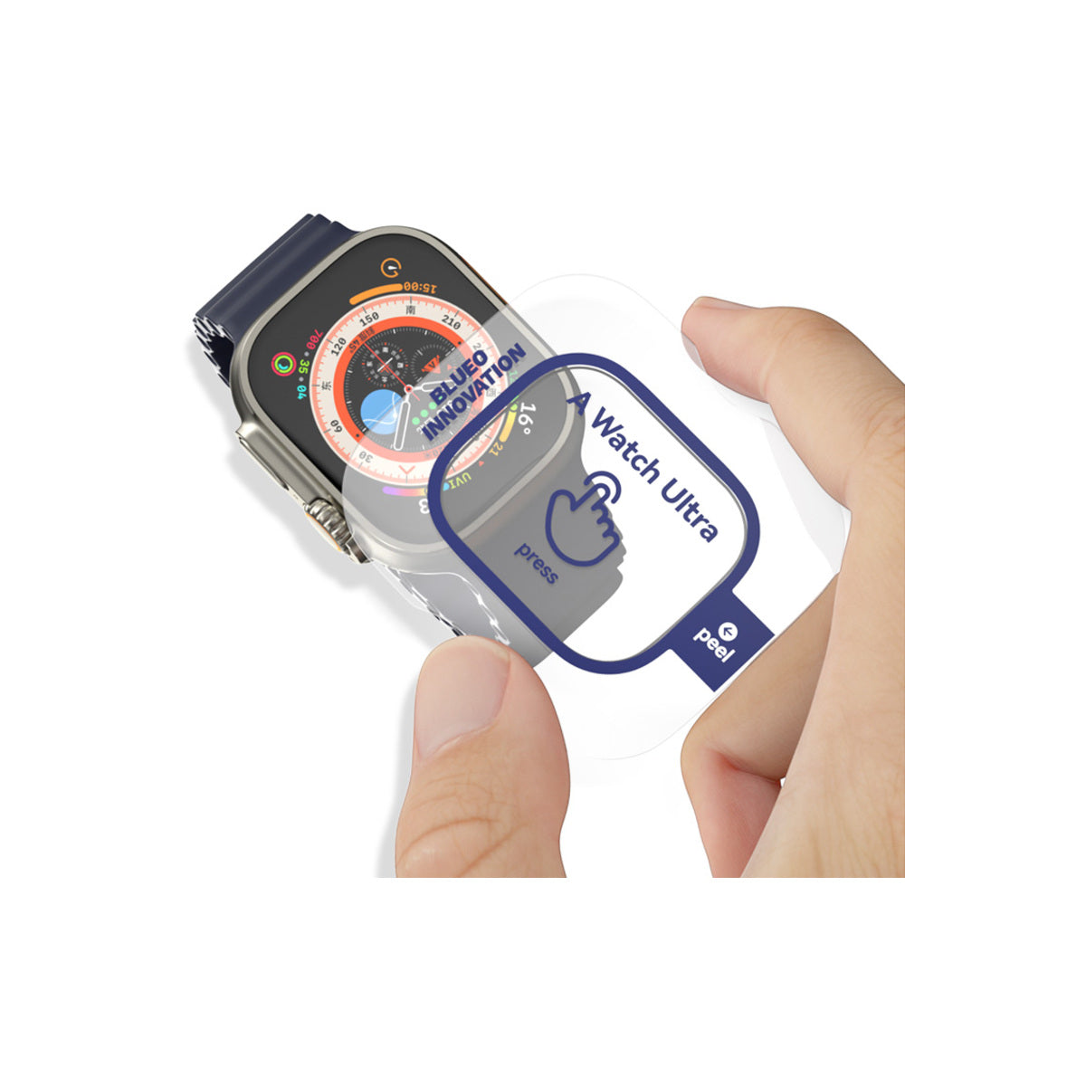 Safírové sklo s titanovým rámem pro Apple Watch Ultra Blueo - istyle.work