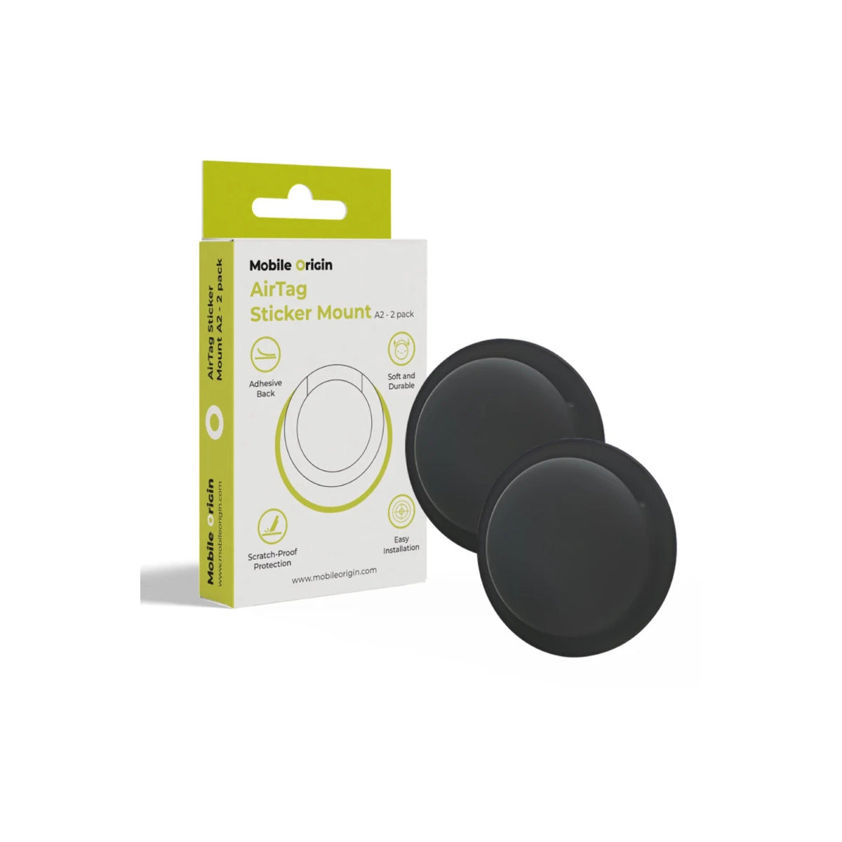 Samolepicí držák pro AirTag Mobile Origin Sticker Mount (2ks) - černý