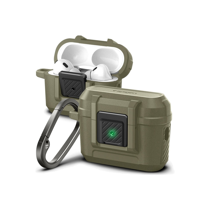 Obal pro AirPods Pro 2. gen Spigen Lock Fit - zelený - istyle.work