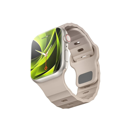 Řemínek pro Apple Watch 44/45/46/49 mm Mobile Origin FKM Strap s kovovým zapínáním - béžový - istyle.work