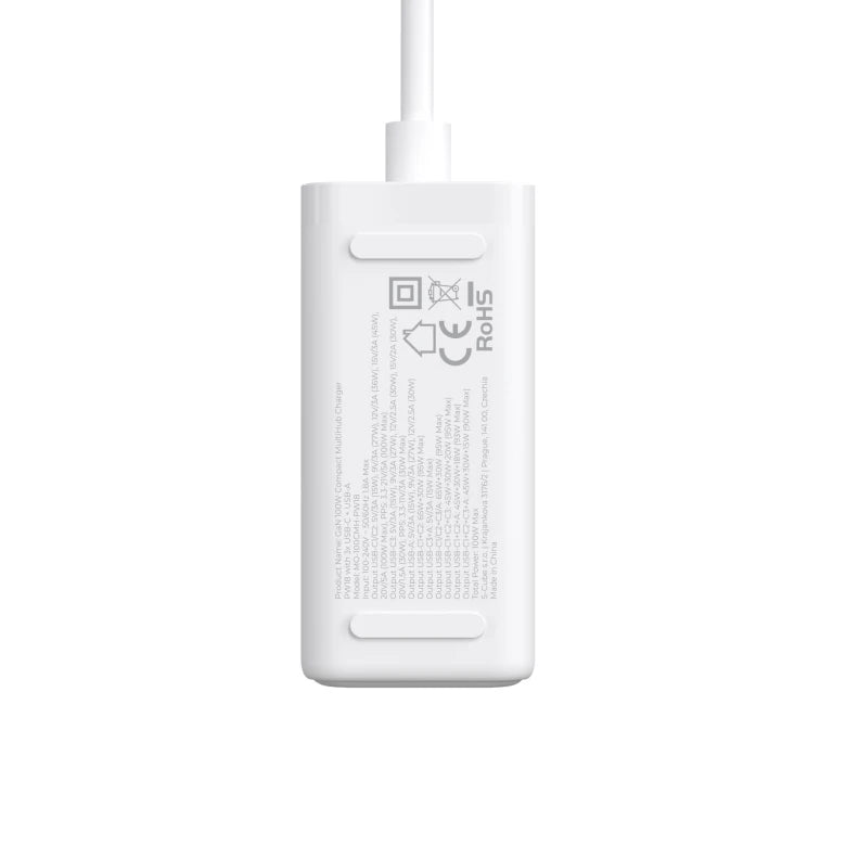 100W GaN nabíječka Mobile Origin Compact MultiHub Charger PW18 - bílá