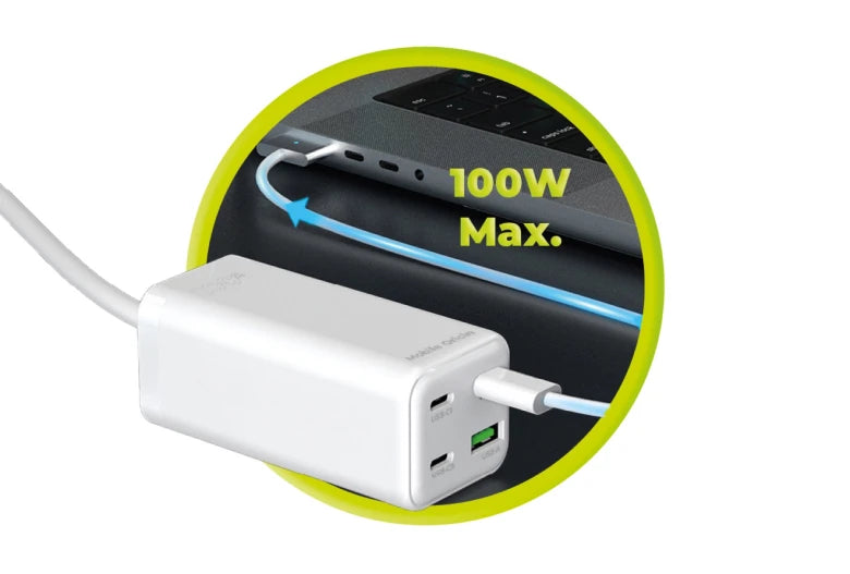 100W GaN nabíječka Mobile Origin Compact MultiHub Charger PW18 - bílá