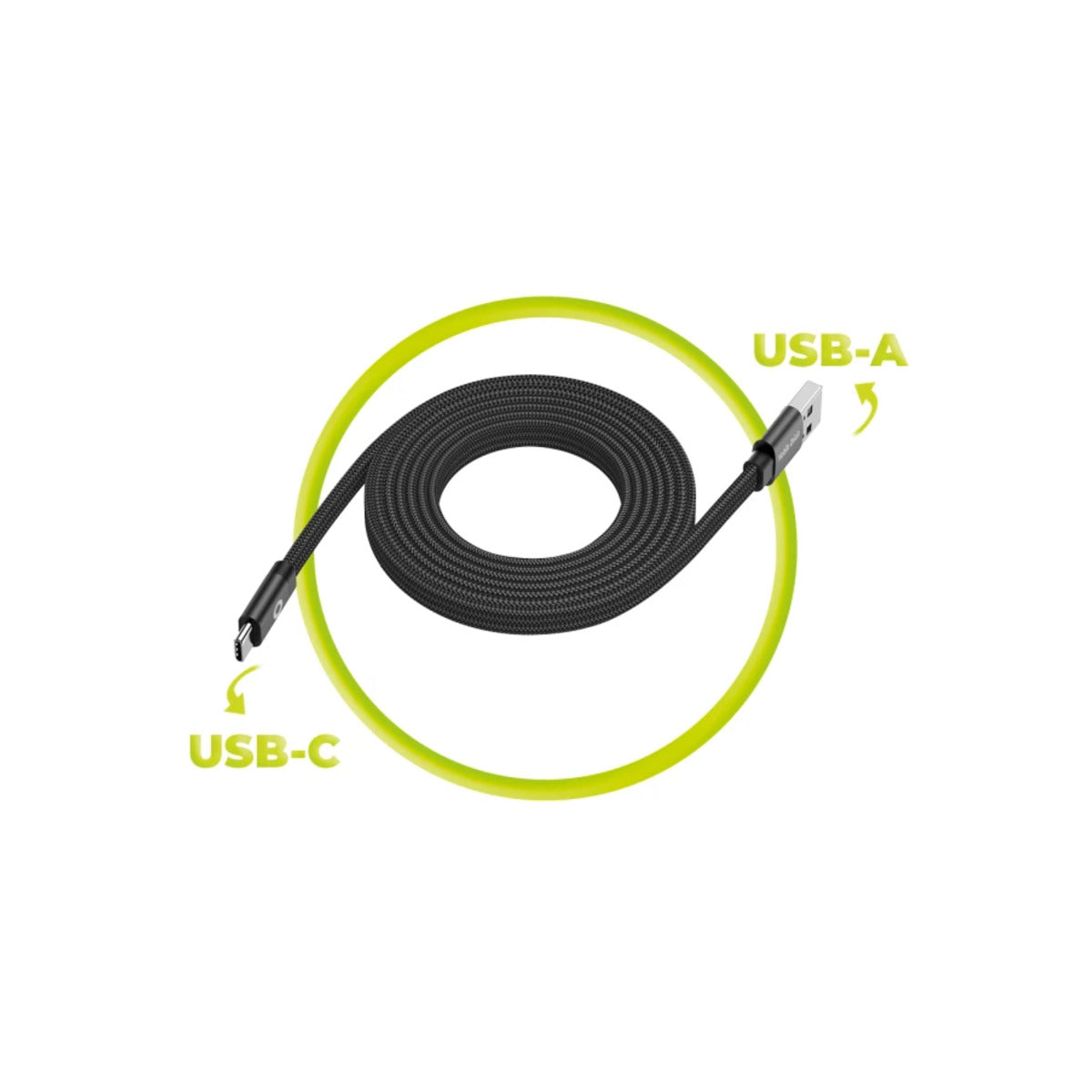 Magnetický 27W nabíjecí kabel Mobile Origin Original Flat Cable USB-A / USB-C 1m - černý - istyle.work