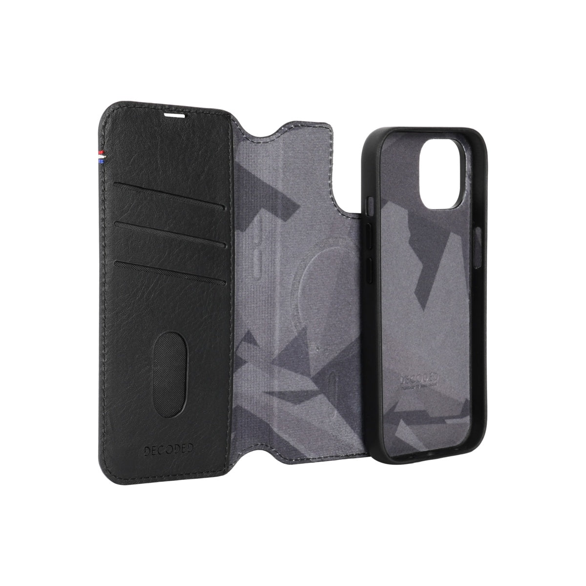 Kožená odnímatelná peněženka Decoded pro iPhone 15 Plus - černá - istyle.work