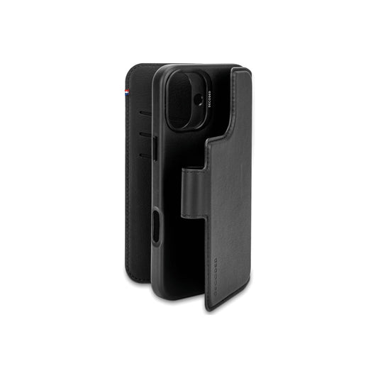 Kožená odnímatelná peněženka Decoded pro iPhone 16 Plus - černá - istyle.work