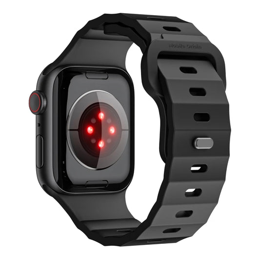 Řemínek pro Apple Watch 44/45/46/49 mm Mobile Origin FKM Strap s kovovým zapínáním - černý