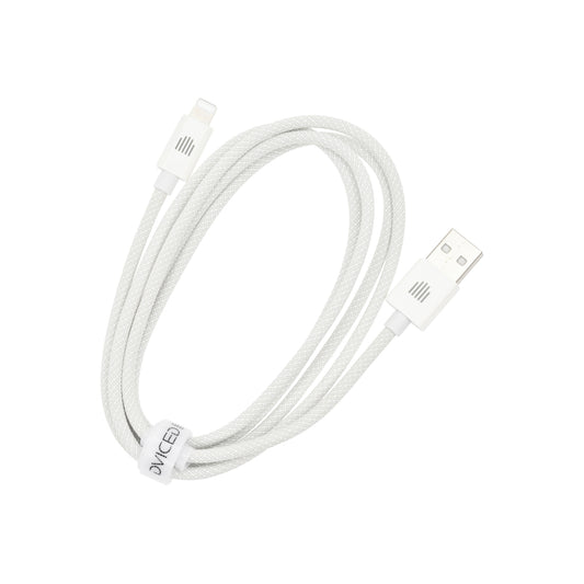 Pletený kabel USB-A / Lightning Dviced 1,25 m – bílý - istyle.work