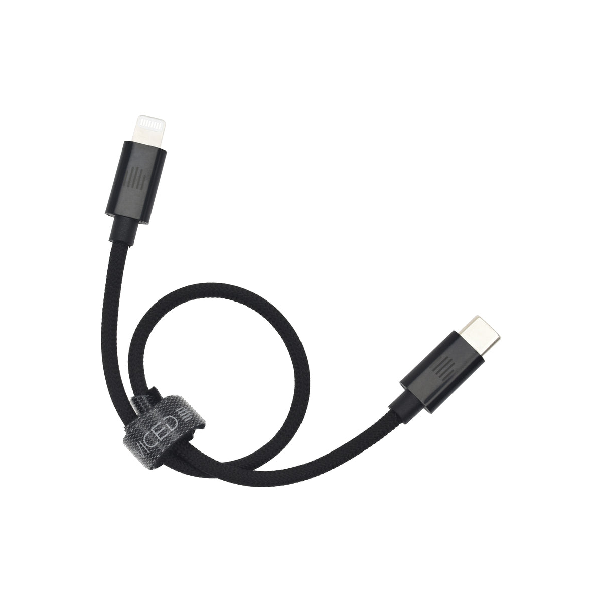 Pletený kabel USB-C / Lightning Dviced 0,25 m – černý - istyle.work
