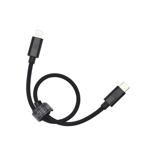 Pletený kabel USB-C / Lightning Dviced 0,25 m – černý - istyle.work