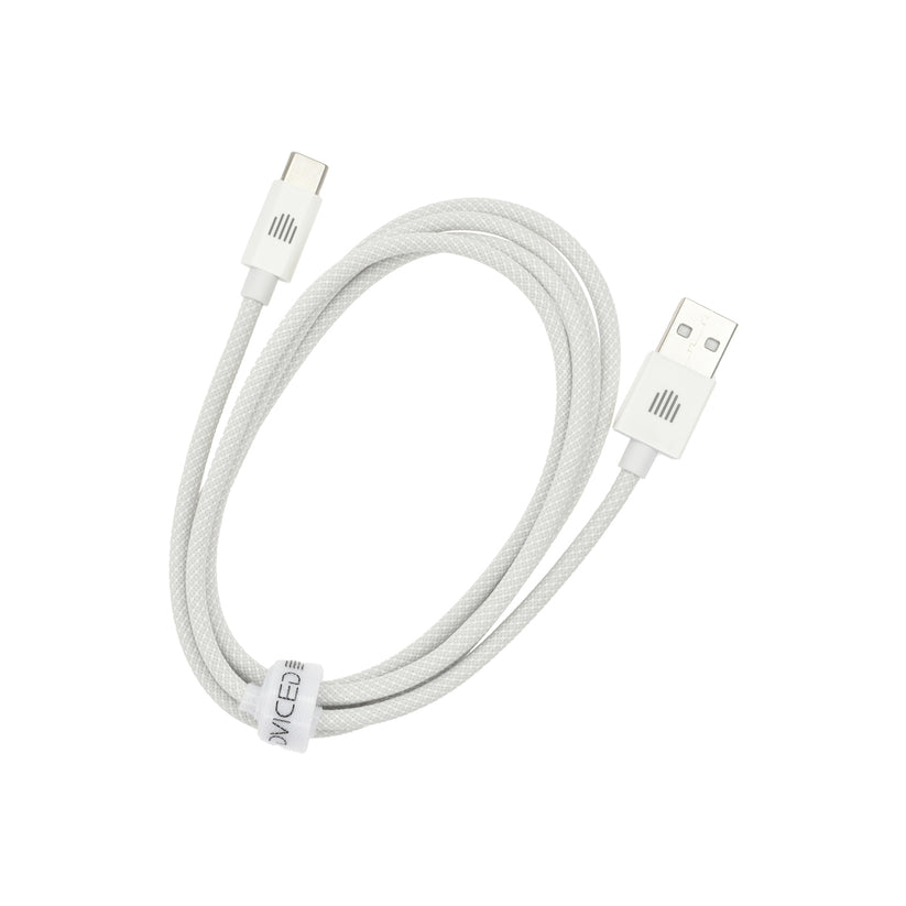 Pletený kabel USB-A / USB-C Dviced 1,25 m – bílý - istyle.work