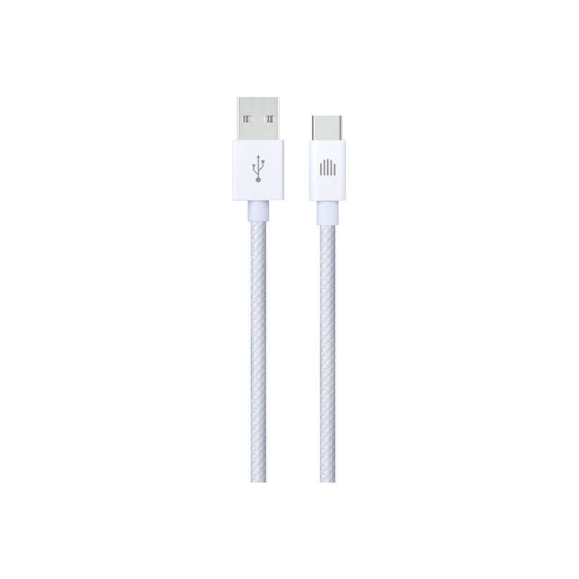 Pletený kabel USB-A / USB-C Dviced 1,25 m – bílý - istyle.work