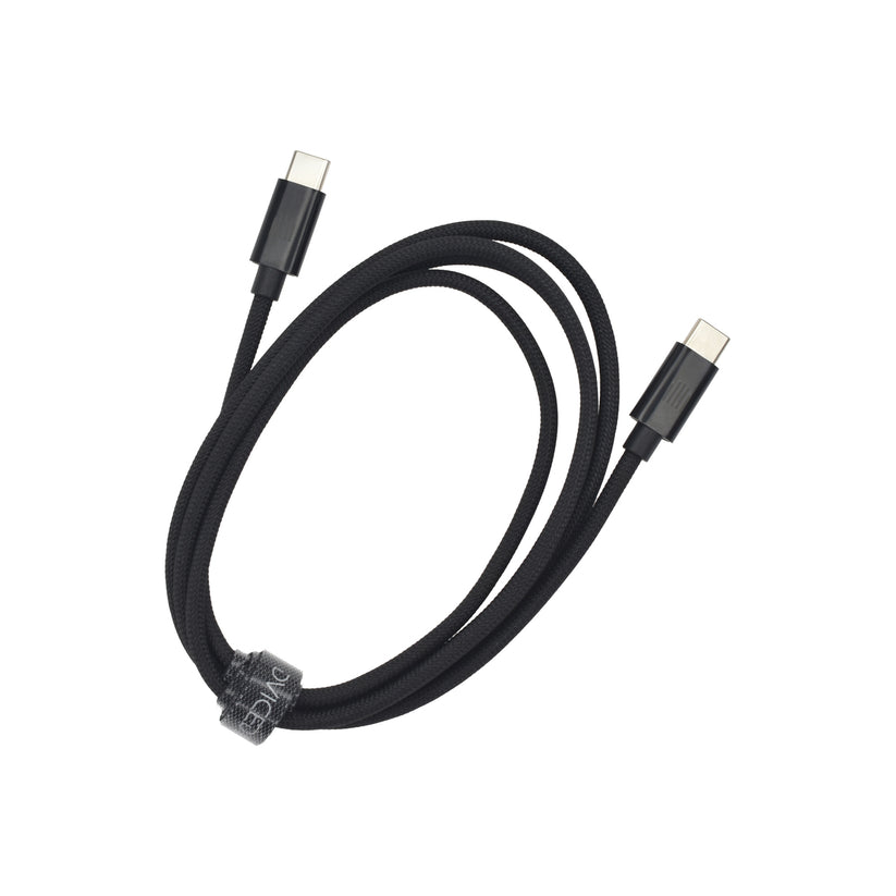 Pletený kabel USB-C / USB-C Dviced 1,25 m – černý - istyle.work