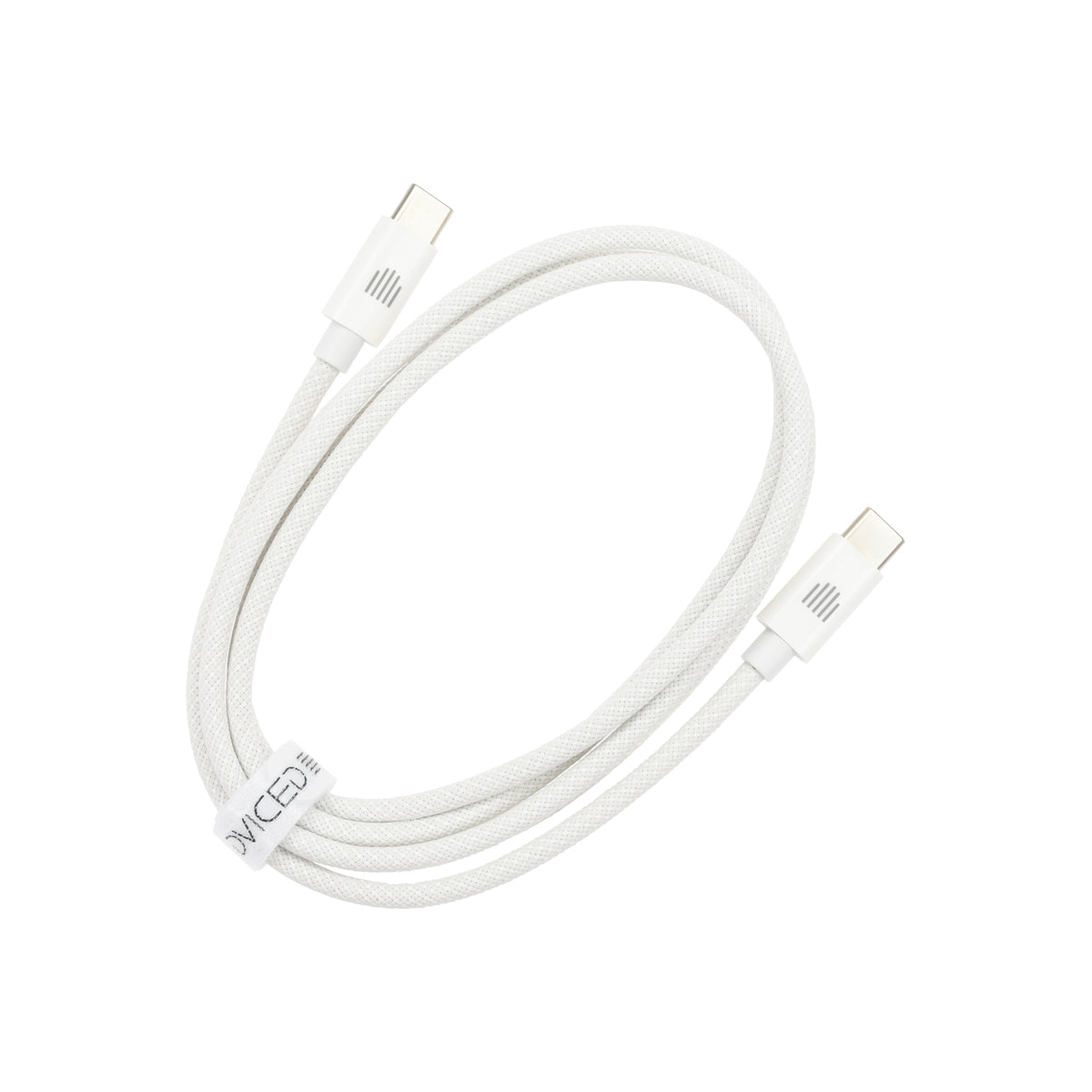 Pletený kabel USB-C / USB-C Dviced 1,25 m – bílý - istyle.work
