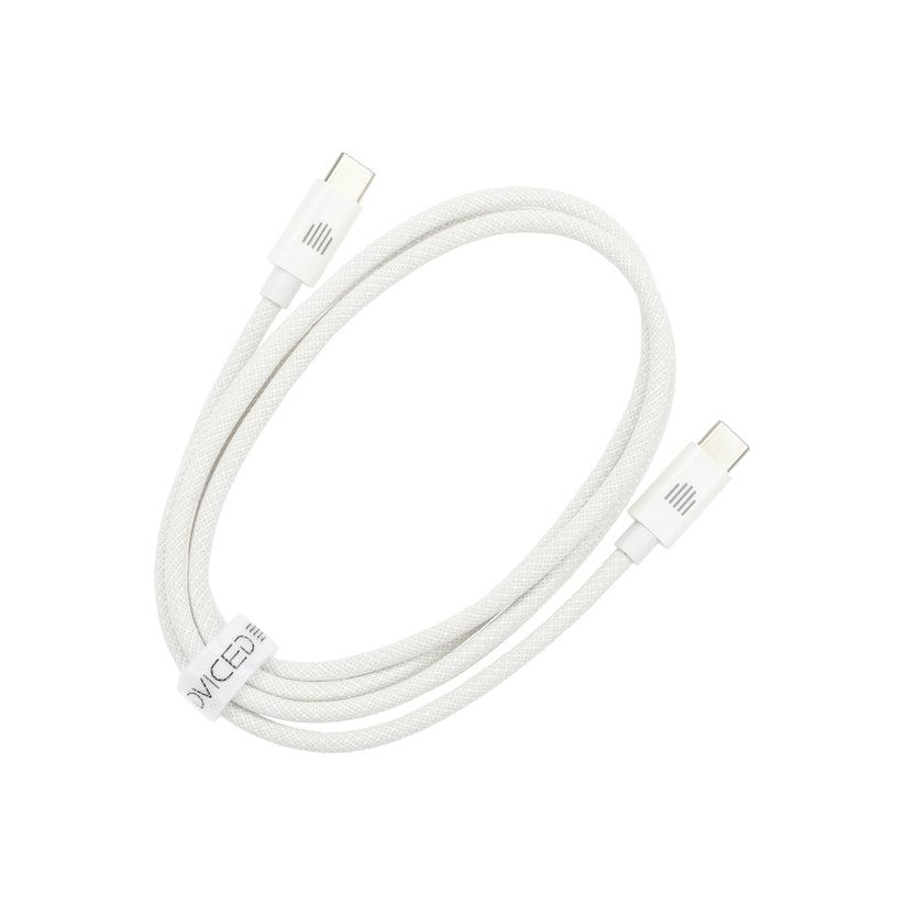 Pletený kabel USB-C / USB-C Dviced 1,25 m – bílý - istyle.work