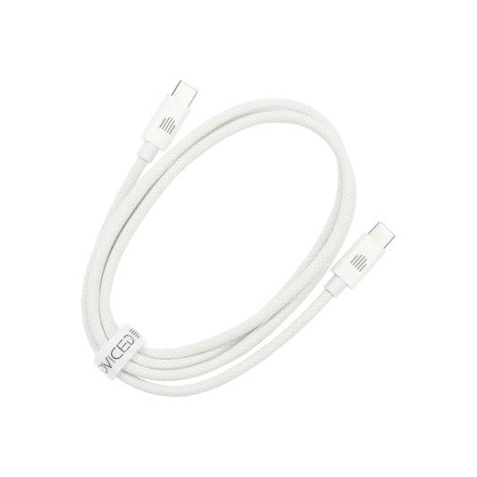 Pletený kabel USB-C / USB-C Dviced 1,25 m – bílý - istyle.work