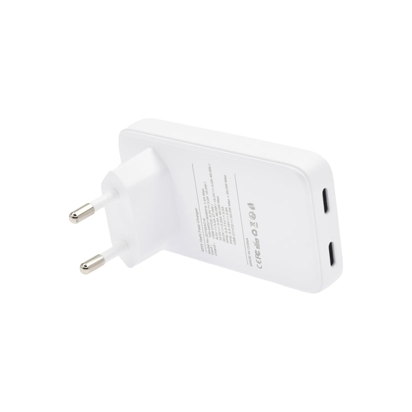 Tenká nabíječka 45W GaN Dviced 2× USB-C – bílá - istyle.work