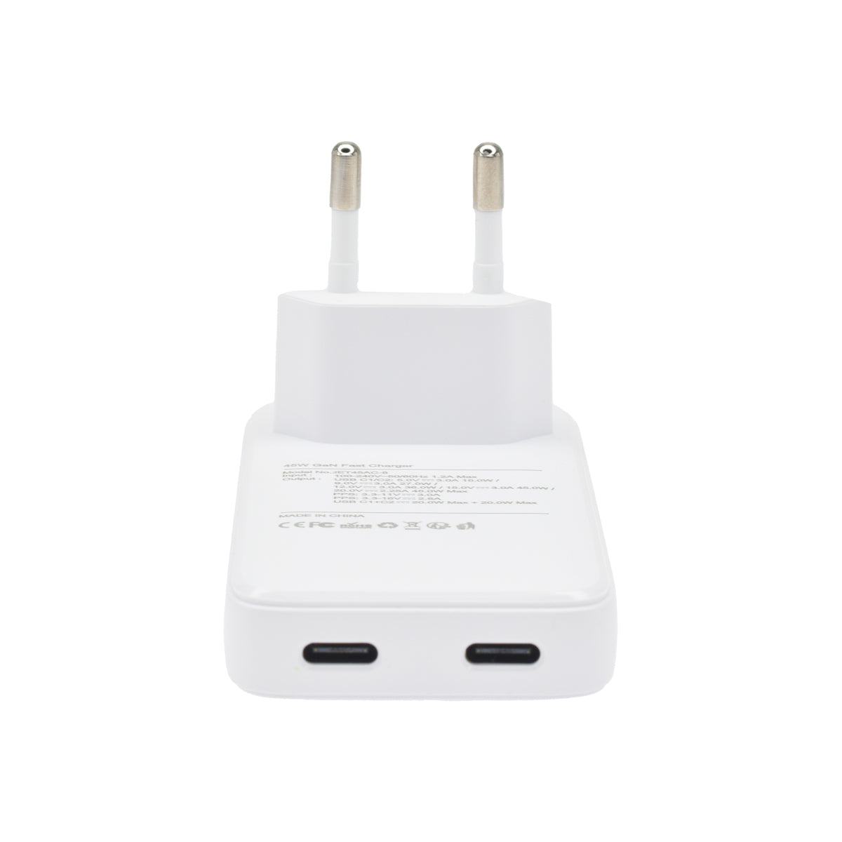 Tenká nabíječka 45W GaN Dviced 2× USB-C – bílá - istyle.work