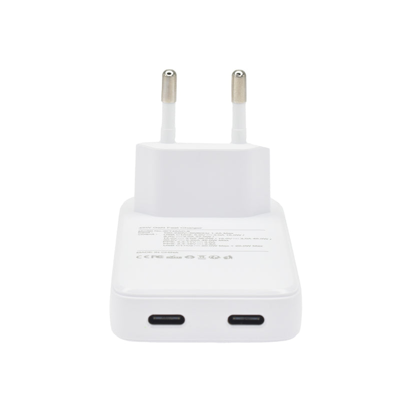 Tenká nabíječka 45W GaN Dviced 2× USB-C – bílá - istyle.work