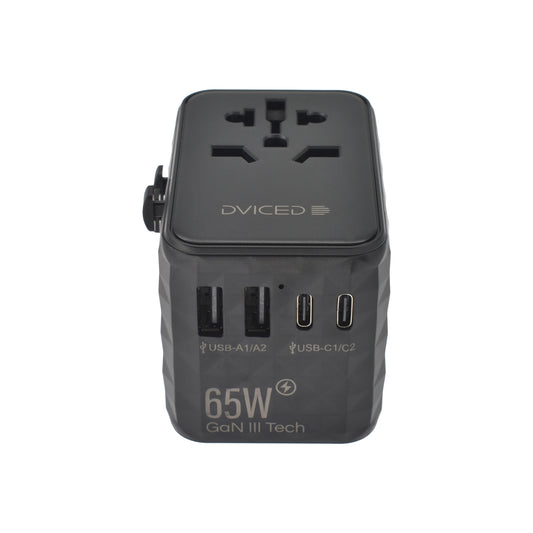 Cestovní adaptér 65W Dviced Universal – černý - istyle.work