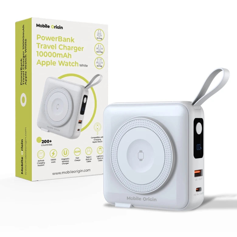 Powerbanka a cestovní nabíječka Mobile Origin PowerBank Travel Charger 10 000 mAh - bílá