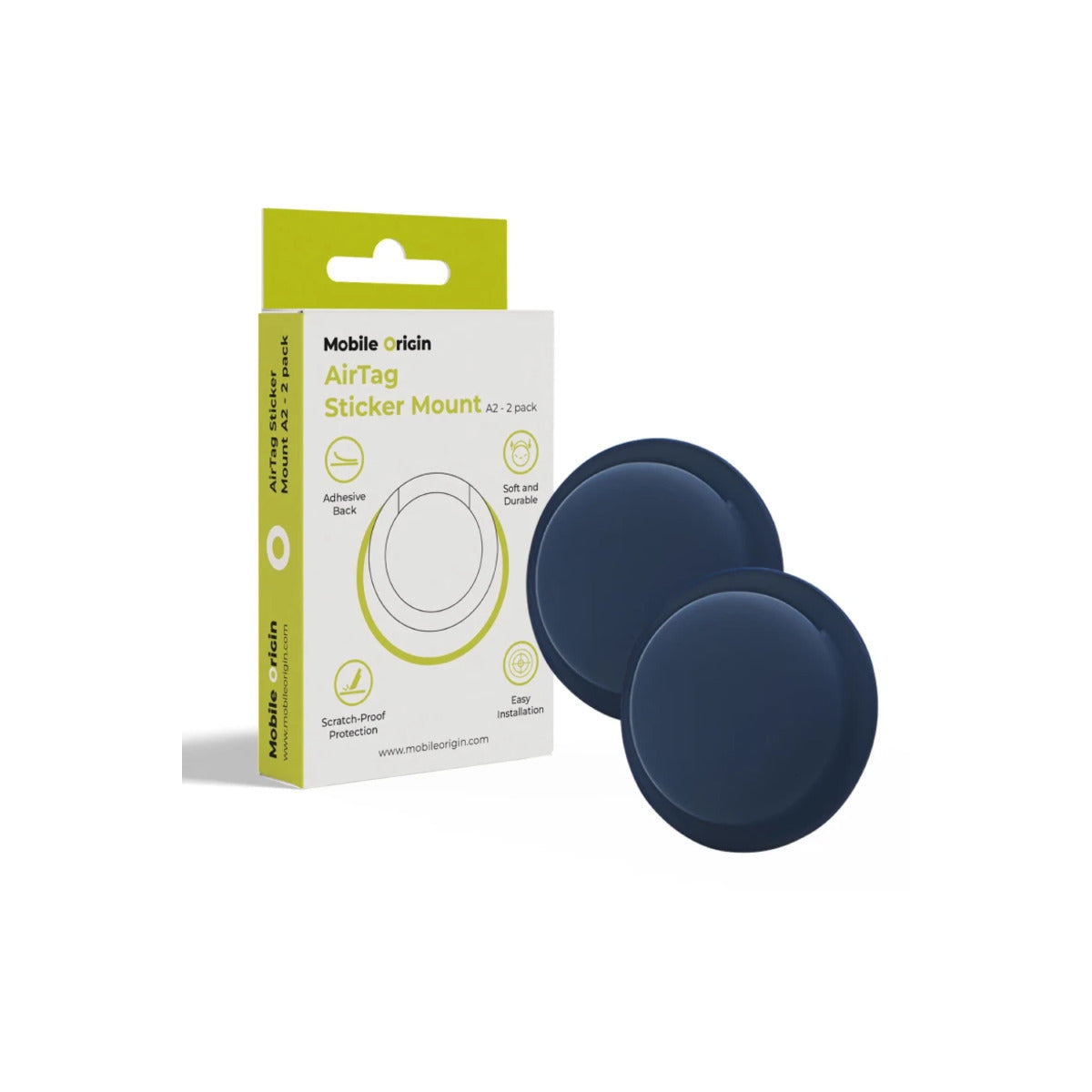 Samolepicí držák pro AirTag Mobile Origin Sticker Mount (2ks) - modrý