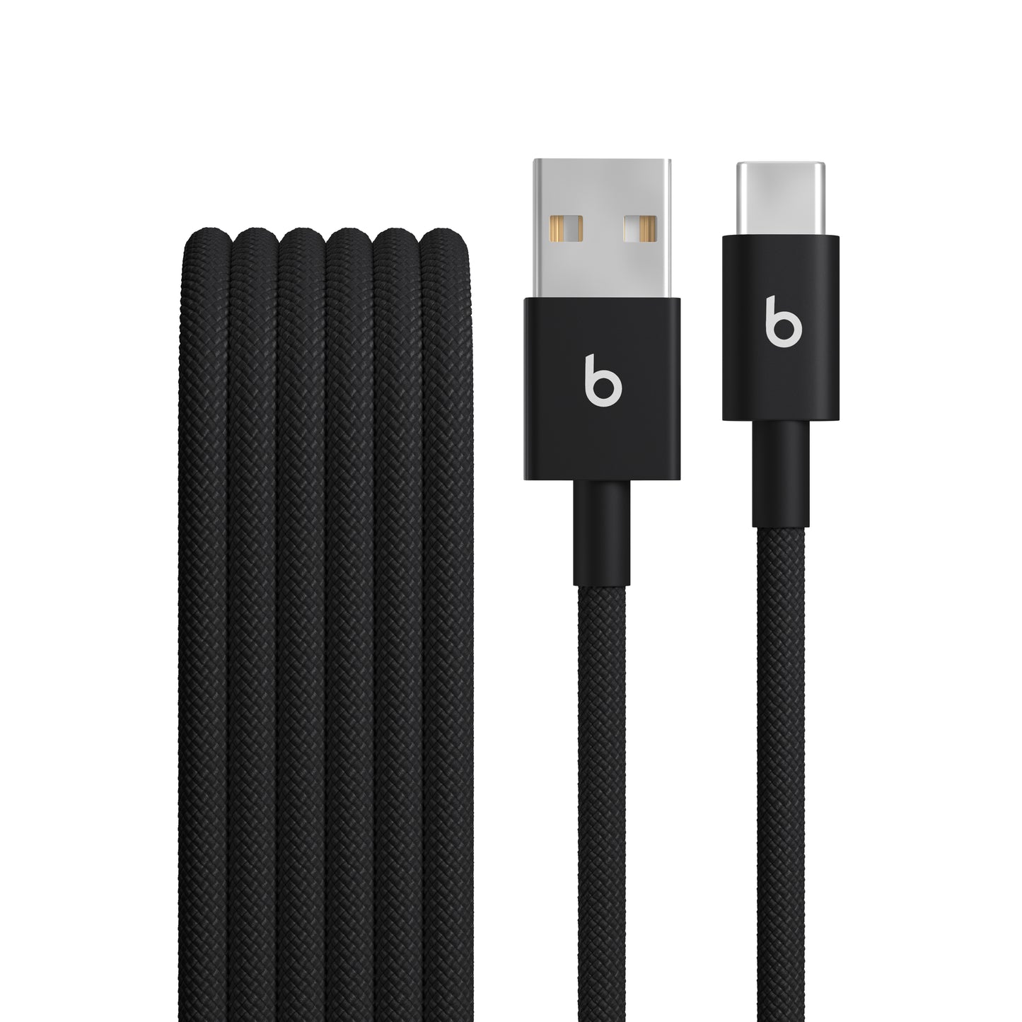 Opletený kabel Beats USB-A / USB-C 1,5 m - sytě černá (2 kusy)