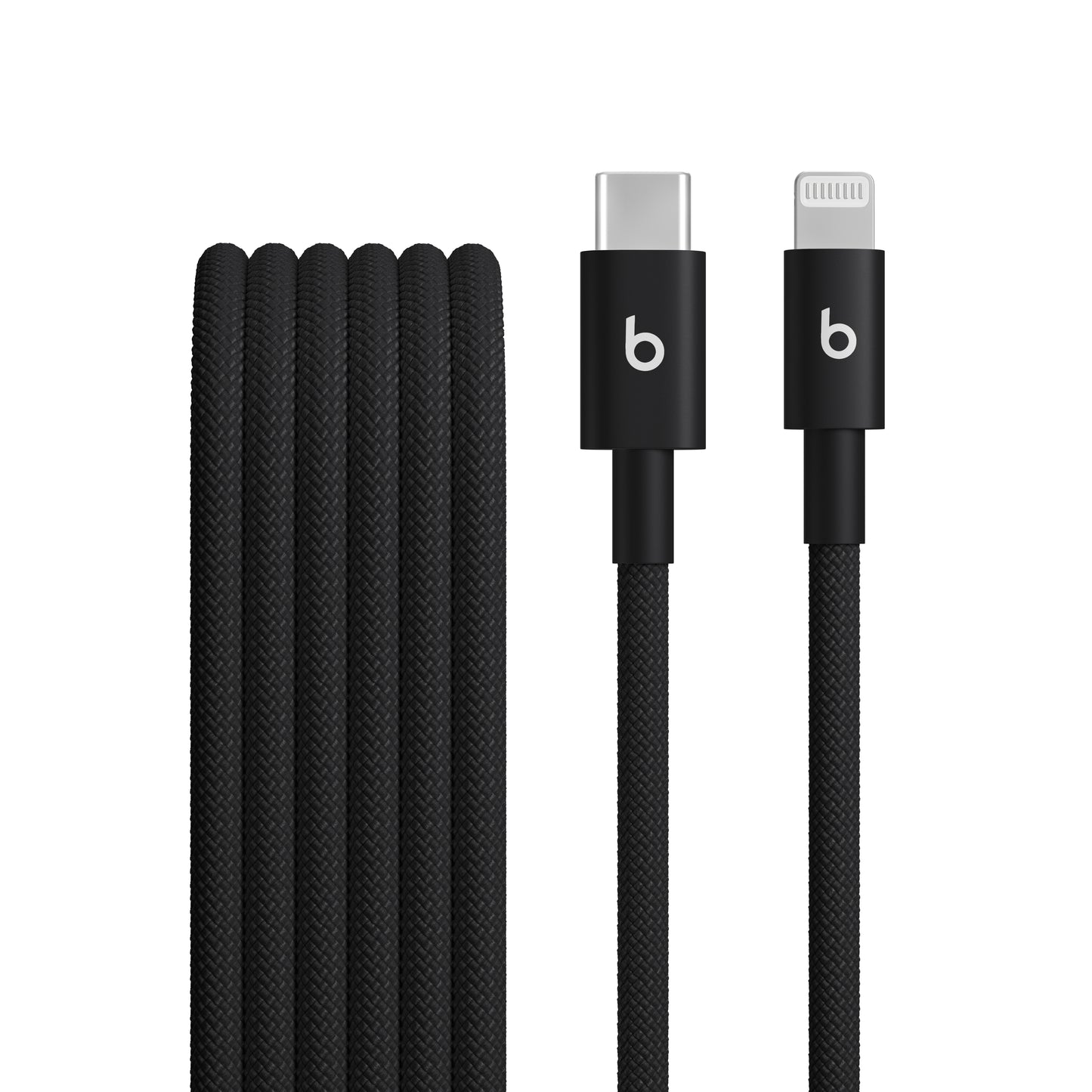 Opletený kabel Beats USB-C / Lightning 1,5 m - sytě černá