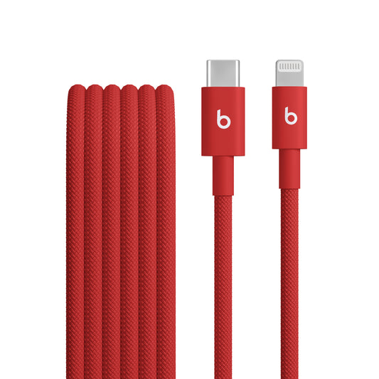 Opletený kabel Beats USB-C / Lightning 1,5 m - jasně červená