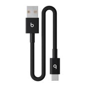 Krátký opletený kabel Beats USB-A / USB-C 20 cm - sytě černá