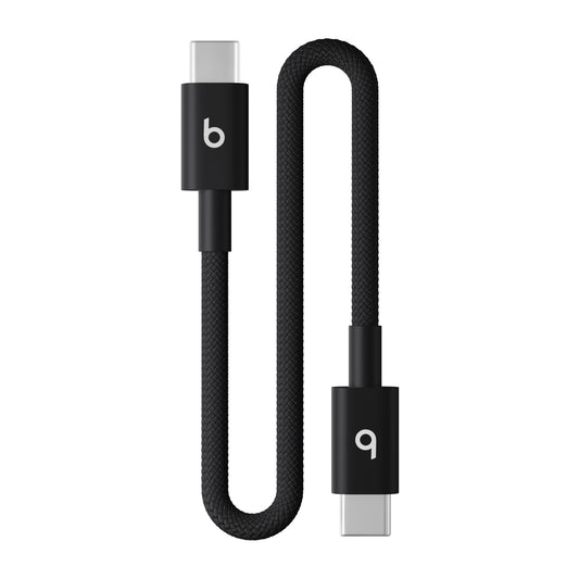 Krátký opletený kabel Beats USB-C / USB-C 20 cm - sytě černá