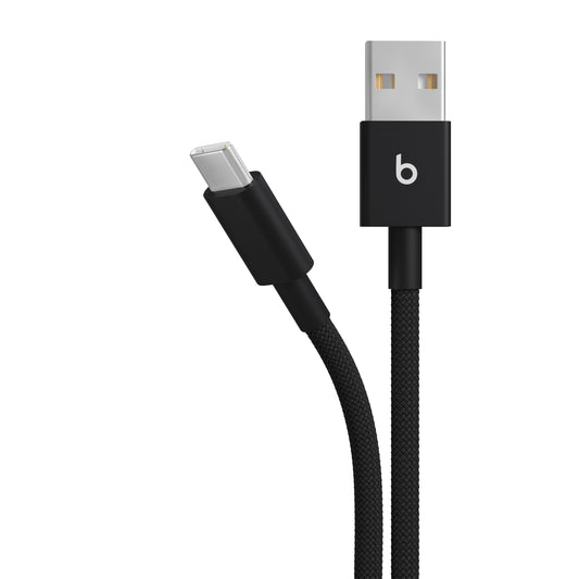 Opletený kabel Beats USB-A / USB-C 1,5 m - sytě černá (2 kusy)